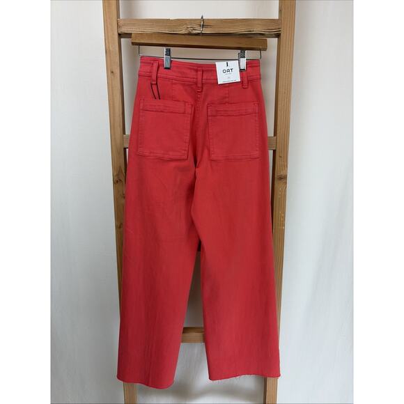 NWT Oat New York Red High Waist Wide Leg Pants 24 #0664 CORAL - Picture 2 of 6
